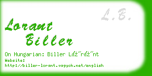 lorant biller business card